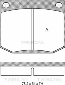 Комплект тормозных колодок, дисковый тормоз TRISCAN 811065604