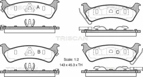 Комплект тормозных колодок, дисковый тормоз TRISCAN 811080530