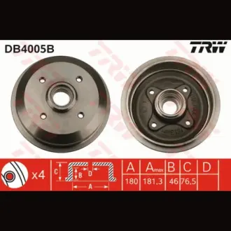 Барабан гальмівний TRW DB4005B