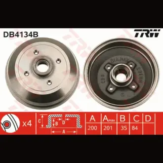 Барабан гальмівний TRW DB4134B