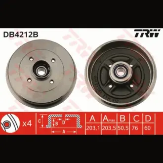 Барабан гальмівний TRW DB4212B