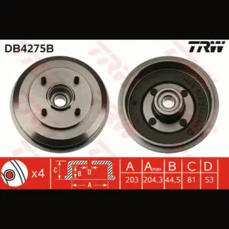 Барабан гальмівний TRW DB4275B