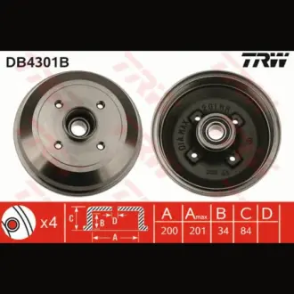 Барабан гальмівний TRW DB4301B