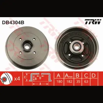 Барабан гальмівний TRW DB4304B