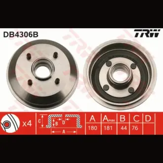 Барабан тормозной TRW DB4306B