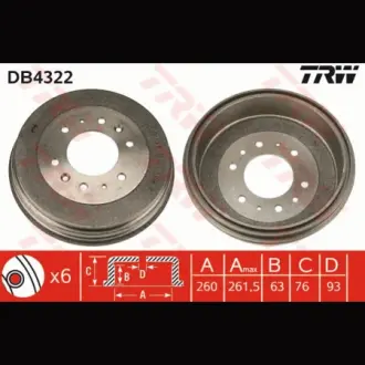 Барабан тормозной TRW DB4322