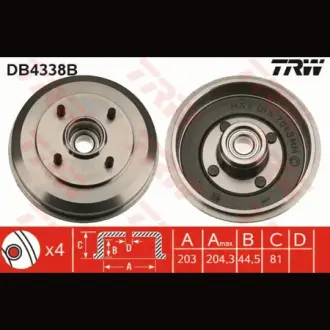Барабан гальмівний TRW DB4338B