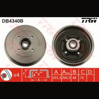Барабан гальмівний TRW DB4340B