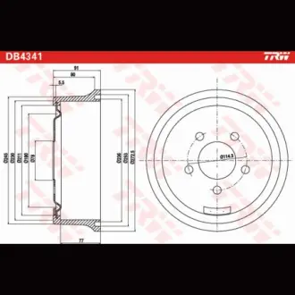 Барабан гальмівний TRW DB4341
