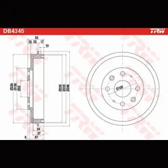 Барабан тормозной TRW DB4345
