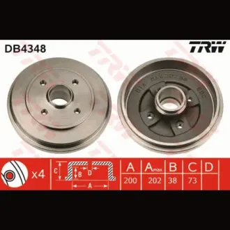 Барабан гальмівний TRW DB4348