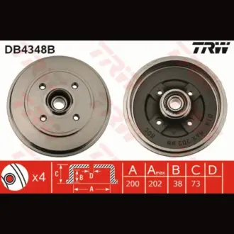 Барабан гальмівний TRW DB4348B