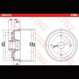 барабан гальмівний TRW DB4350