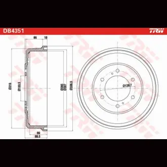 Барабан гальмівний TRW DB4351