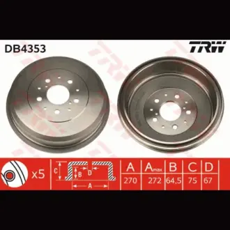 Барабан гальмівний TRW DB4353