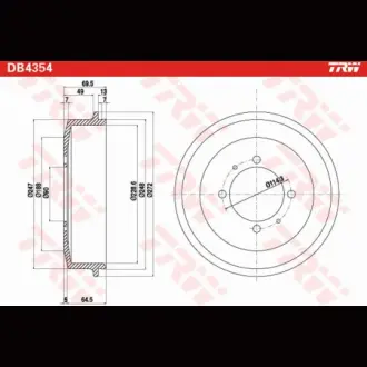 Барабан тормозной TRW DB4354