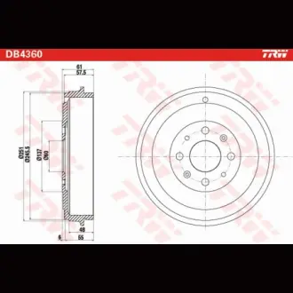 Барабан гальмівний TRW DB4360