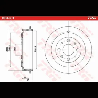 Барабан гальмівний TRW DB4361