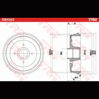 Барабан гальмівний TRW DB4363