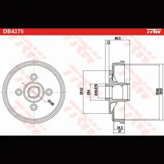 Барабан гальмівний TRW DB4375