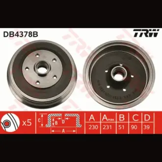 Барабан гальмівний TRW DB4378B