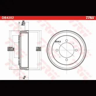 Барабан тормозной TRW DB4382