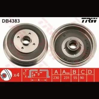 Барабан тормозной TRW DB4383