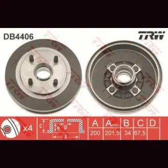 Барабан тормозной TRW DB4406