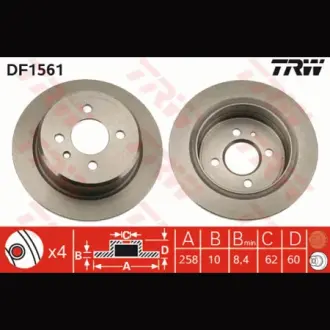 Диск гальмівний TRW DF1561