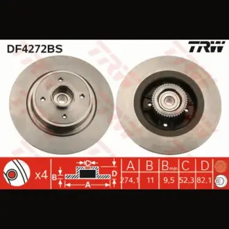 Диск гальмівний TRW DF4272BS