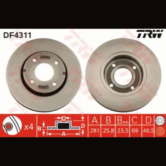 Диск гальмівний TRW DF4311