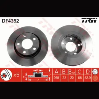 Диск гальмівний TRW DF4352