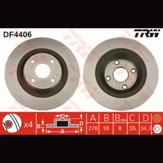 Диск гальмівний TRW DF4406