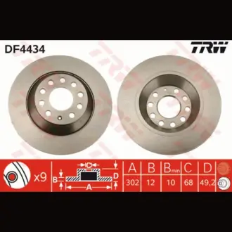 Диск гальмівний TRW DF4434