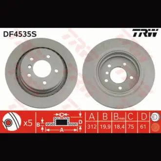 Диск гальмівний TRW DF4535S