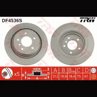 Диск гальмівний TRW DF4536S