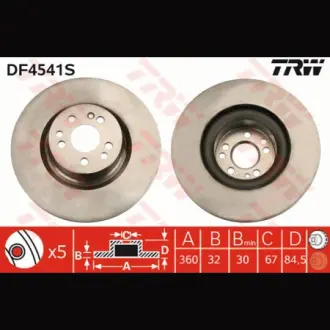 Диск гальмівний TRW DF4541S