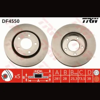 Диск гальмівний TRW DF4550