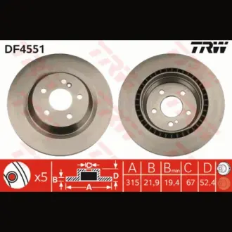 Диск гальмівний TRW DF4551