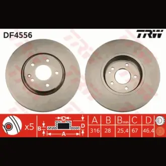 Диск гальмівний TRW DF4556