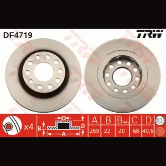 Диск гальмівний TRW DF4719