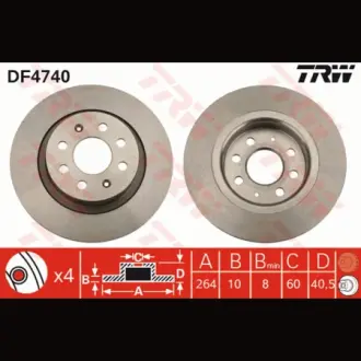 Диск гальмівний TRW DF4740