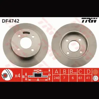 Диск гальмівний TRW DF4742