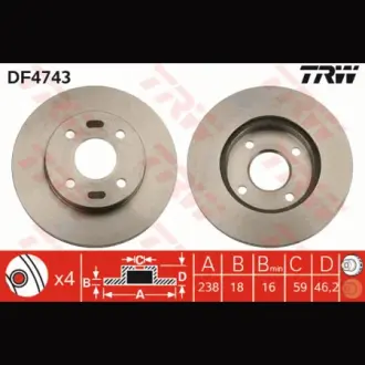 Диск тормозной TRW DF4743