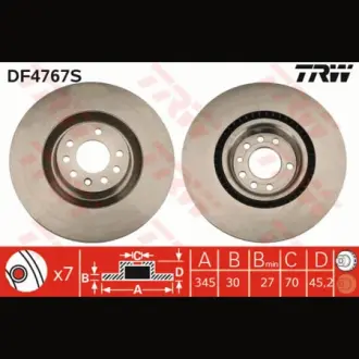 Диск тормозной TRW DF4767S
