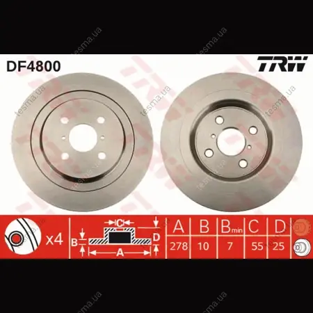 Диск гальмівний TRW DF4800 (фото 1)
