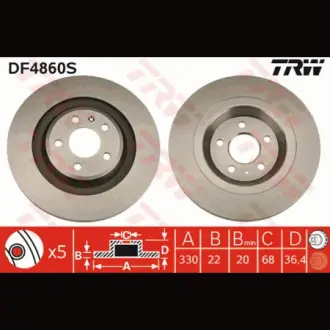 Диск гальмівний TRW DF4860S