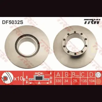 Диск гальмівний TRW DF5032S