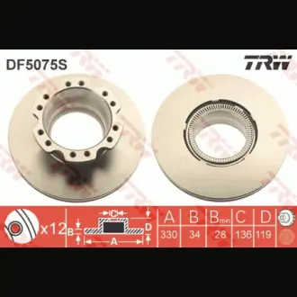 Диск гальмівний TRW DF5075S