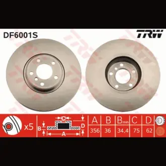 Диск гальмівний TRW DF6001S
